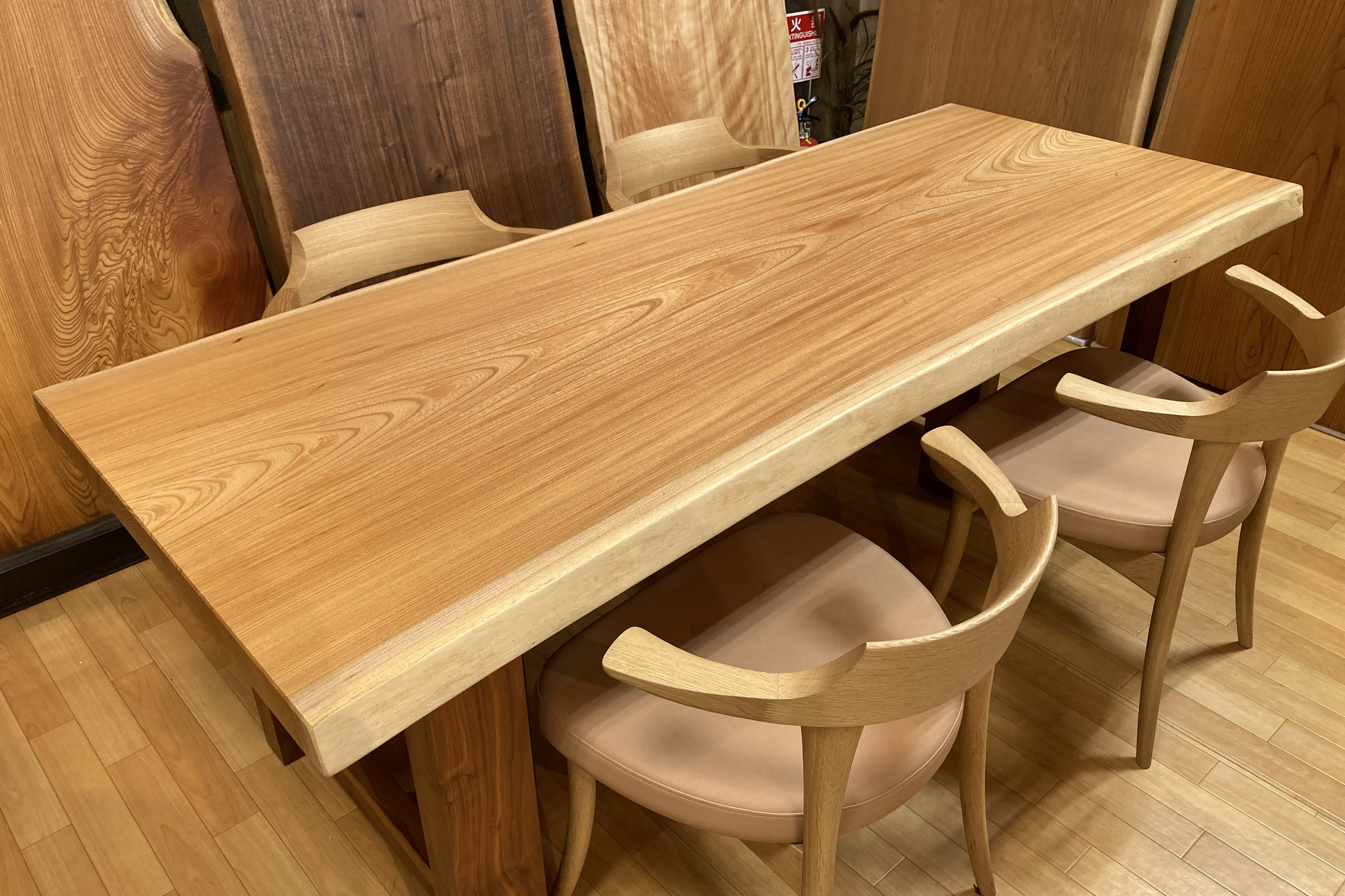 高級けやき１枚板テーブル - 机/テーブル
